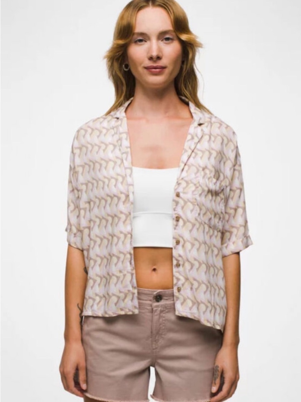 Prana Women’s Iguala Top, Willow Retro Geo, Medium, NWT